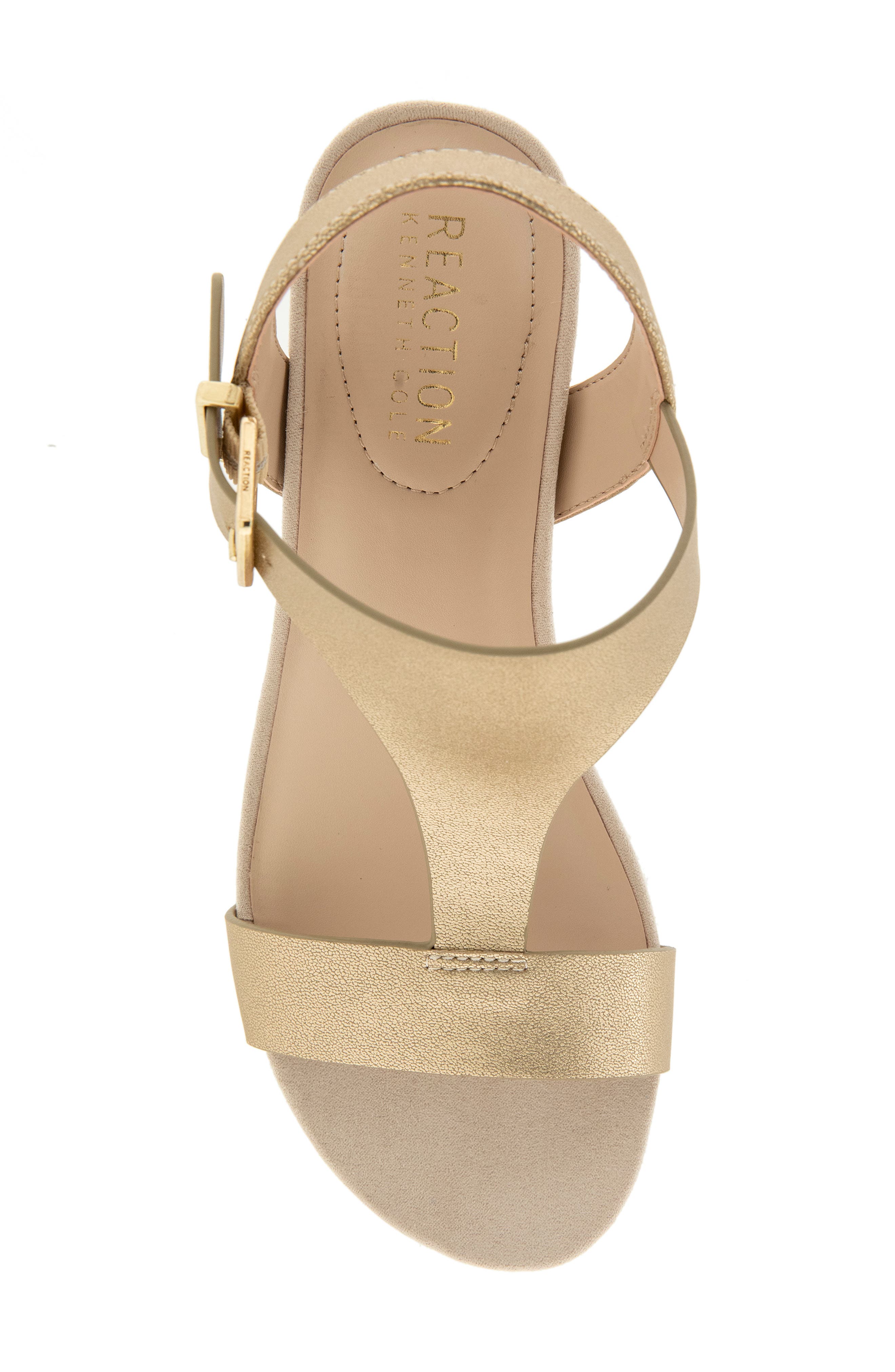 Reaction Kenneth Cole Card Platform Wedge Sandal, Alternate, color, Soft Gold