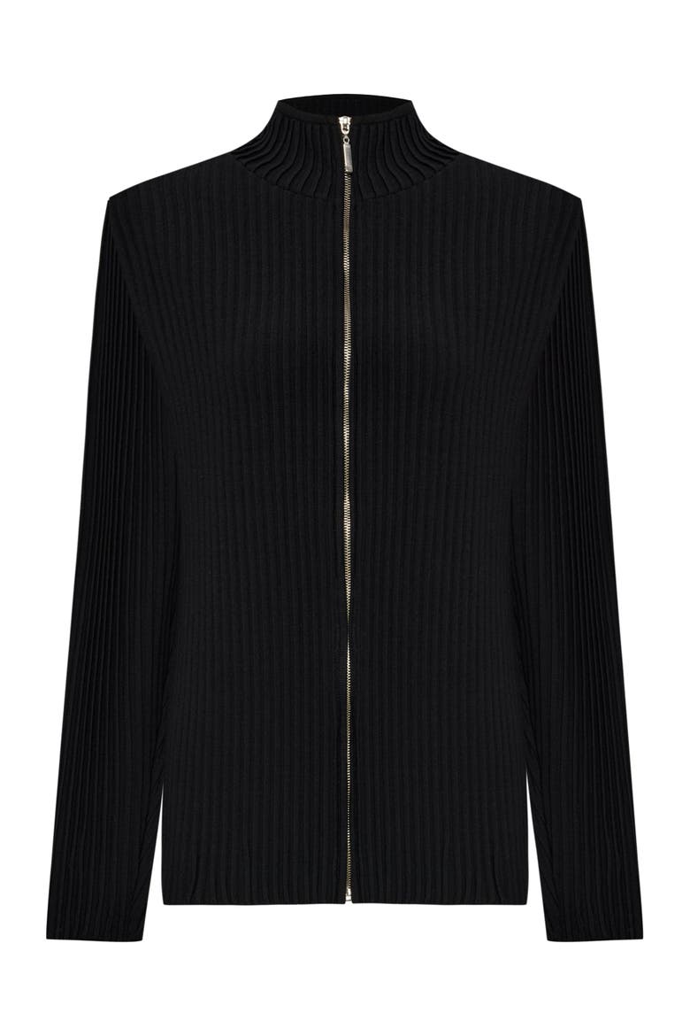 Knit Cardigan With Zip Detail, Main, color, BLACK