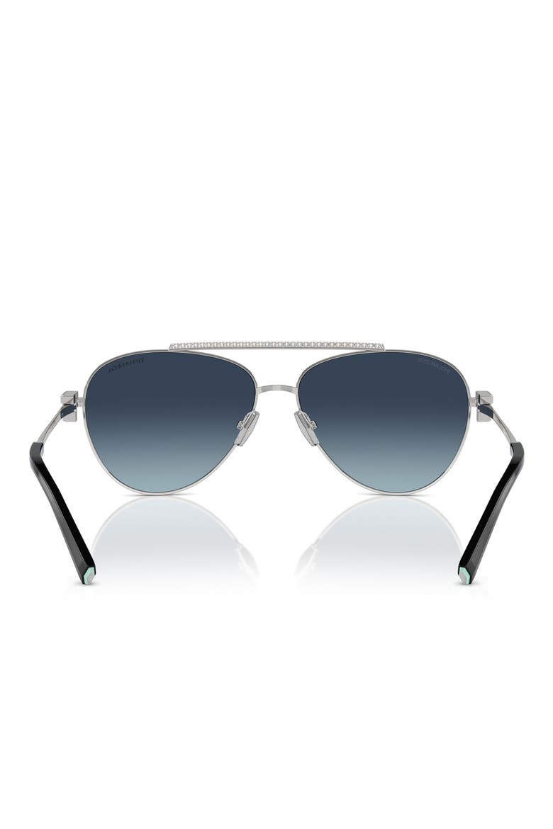 59mm Gradient Polarized Pilot Sunglasses, Alternate, color, SILVER