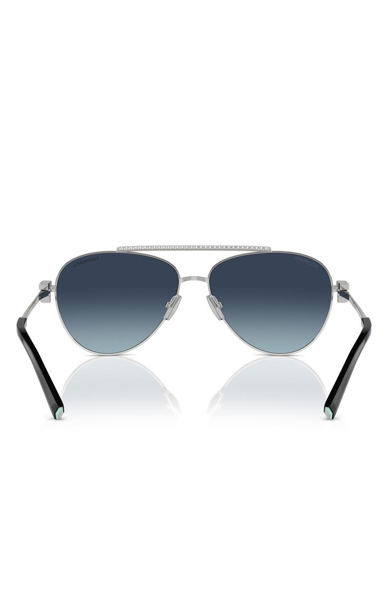 Tiffany & Co. 59mm Gradient Polarized Pilot Sunglasses, Alternate, color, Silver