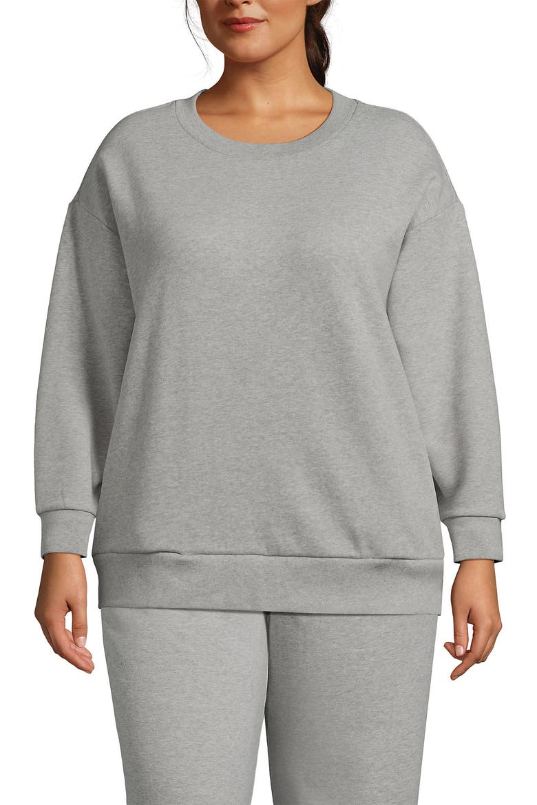 Serious Sweats Relaxed Long Sleeve Crew Neck Sweatshirt, Main, color, Gray Heather