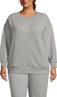 Lands' End Plus Size Serious Sweats Relaxed Long Sleeve Crew Neck Sweatshirt