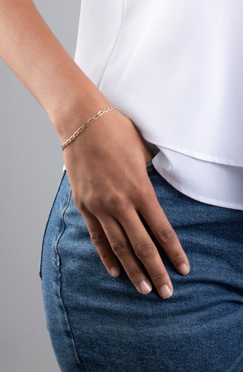 Bony Levy 14K Gold Flat Oval Chain Link Bracelet, Alternate, color,