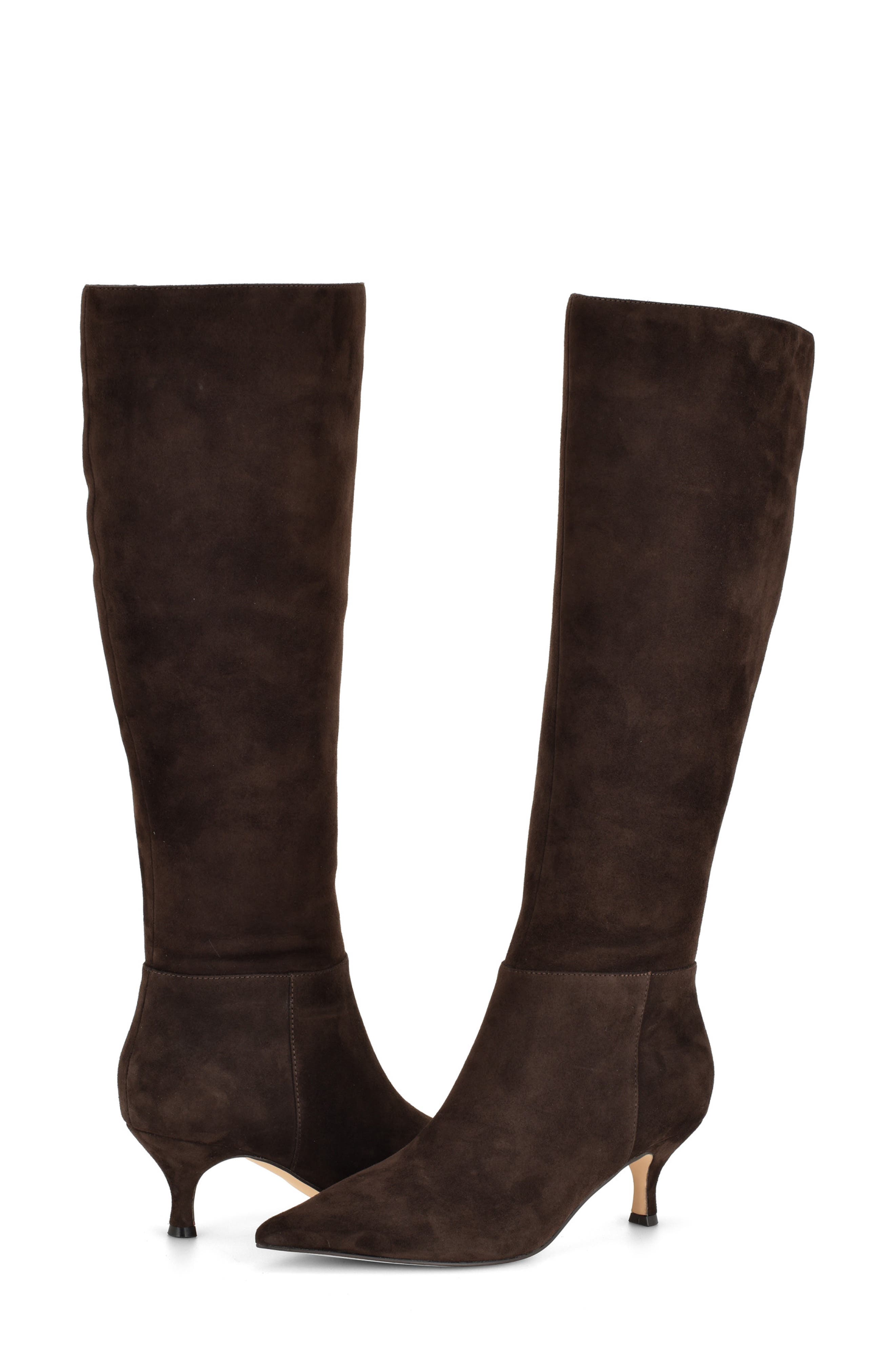 Somas Knee High Boot, Alternate, color, DARK BROWN SUEDE