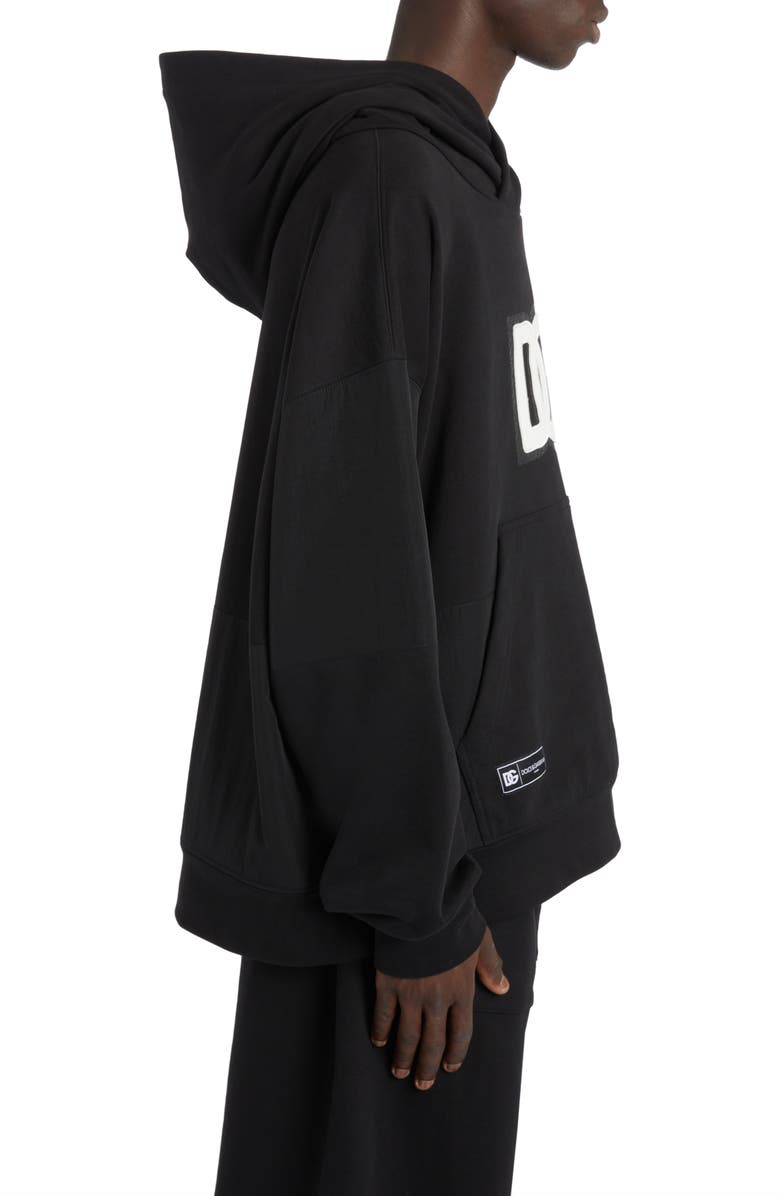 Dolce&Gabbana DG Embroidered Logo Cotton Blend Jersey Hoodie, Alternate, color, 