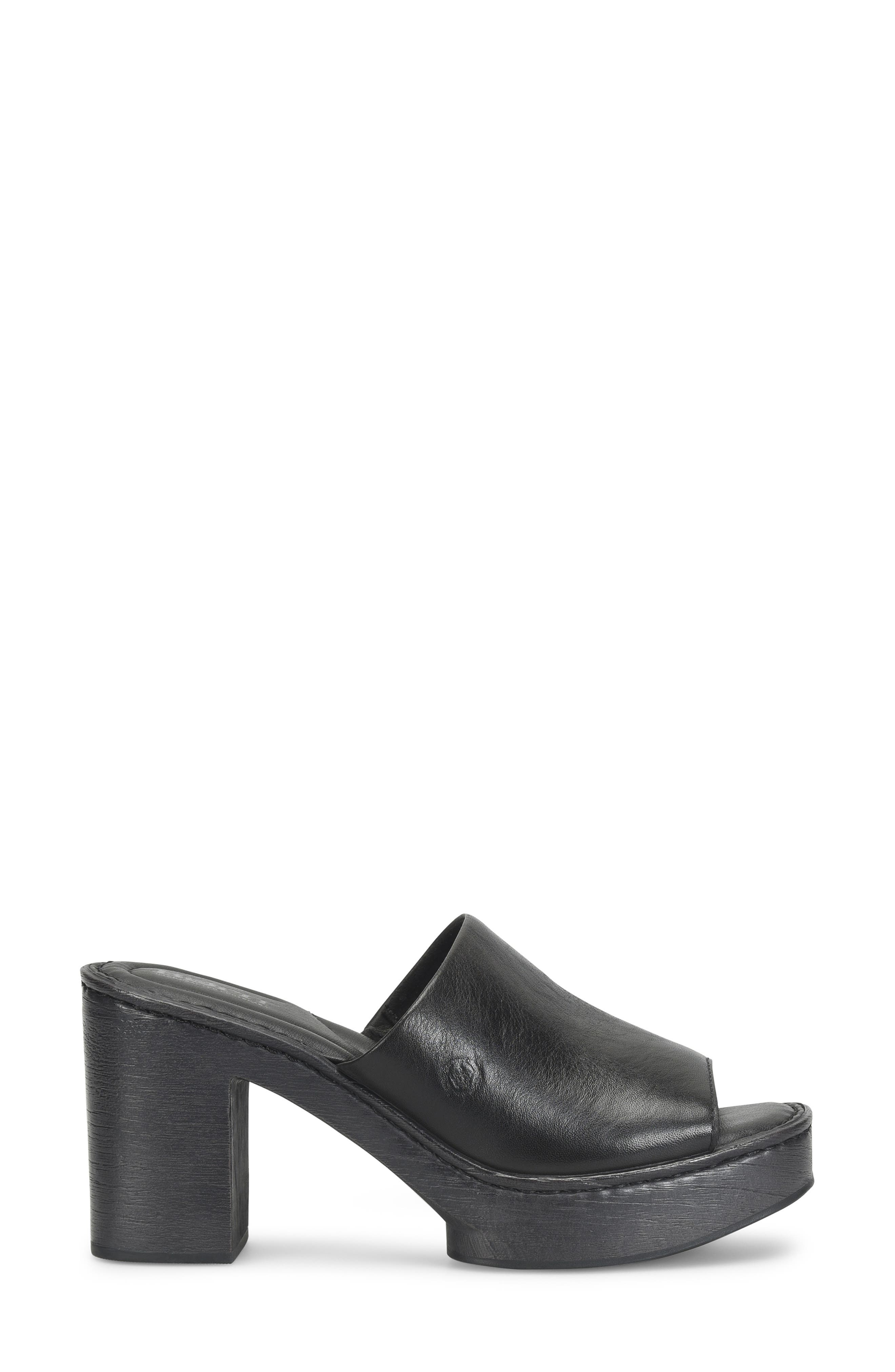 Børn Nix Platform Slide Sandal, Alternate, color, Black Leather