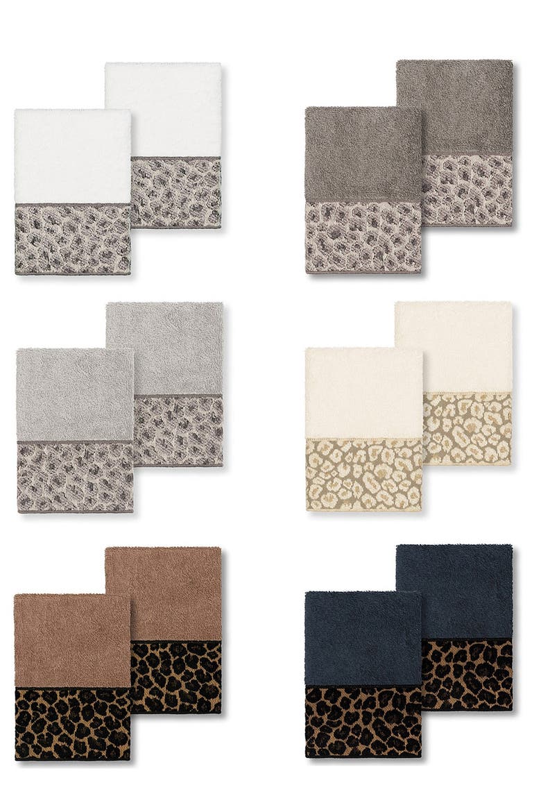 Spots Embellished Washcloth - Set of 2 - Light Grey, Alternate, color, LIGHT GREY