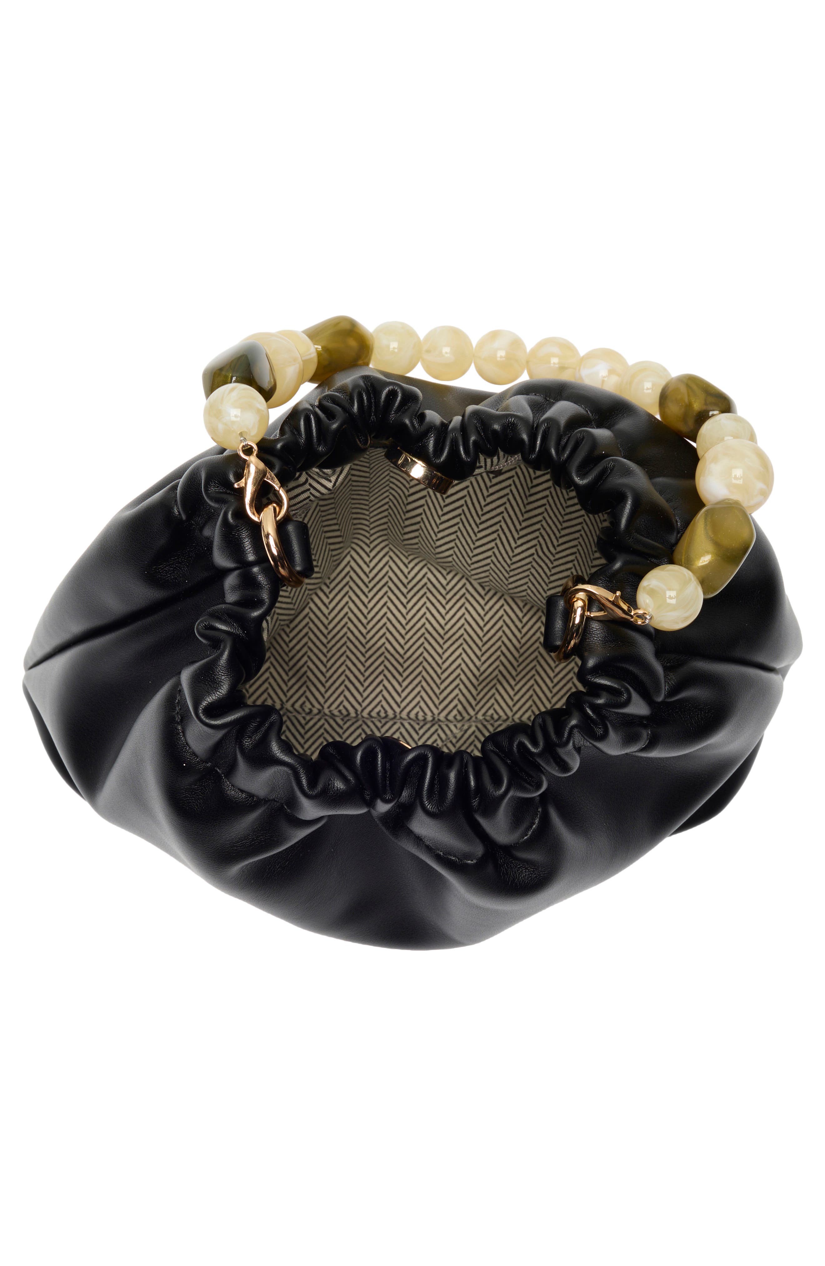 URBAN EXPRESSIONS HANDBAGS Beaded Handle Crossbody Bag, Alternate, color, Black