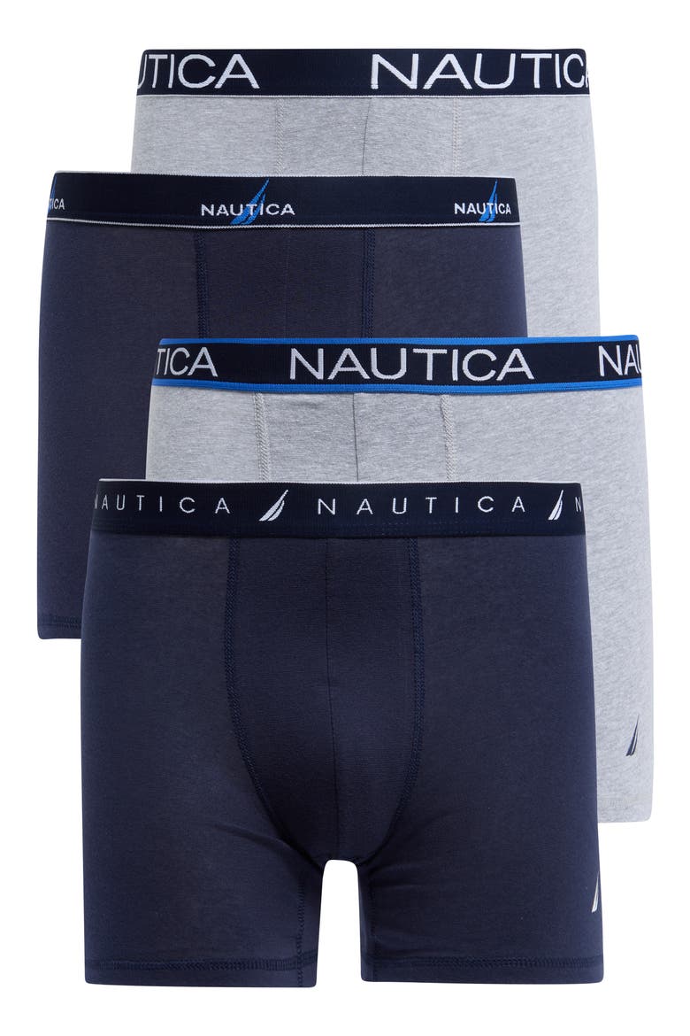 Assorted 4-Pack Boxer Briefs, Main, color, 2PK PEACOAT/ 2PK HEATHER GREY