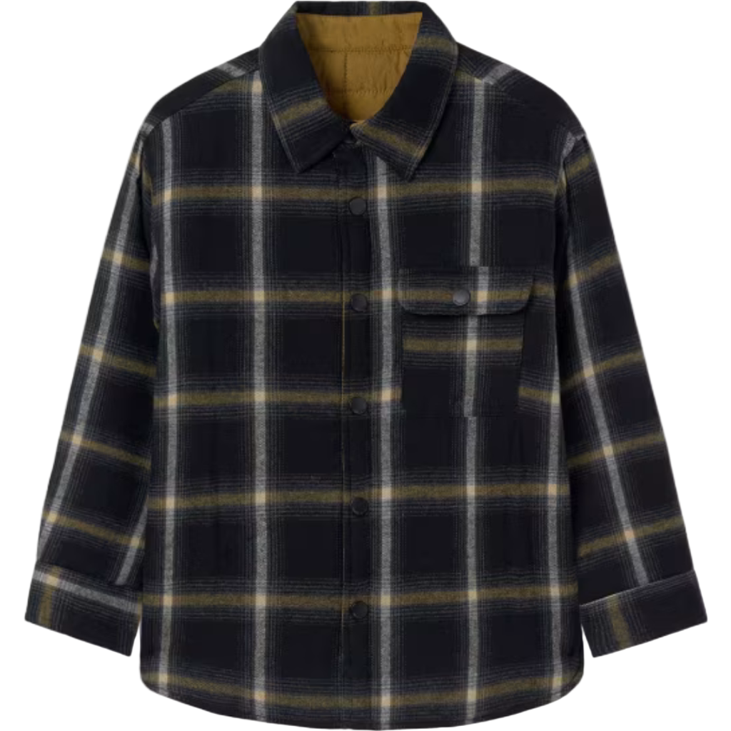 Mayoral Reversible Quilted Overshirt In Black