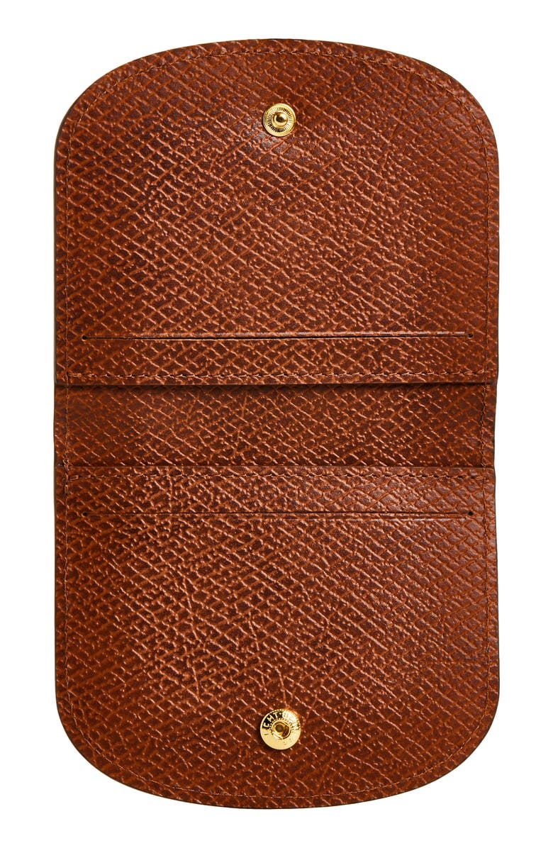Longchamp Epure Leather Card Case, Alternate, color, Brown