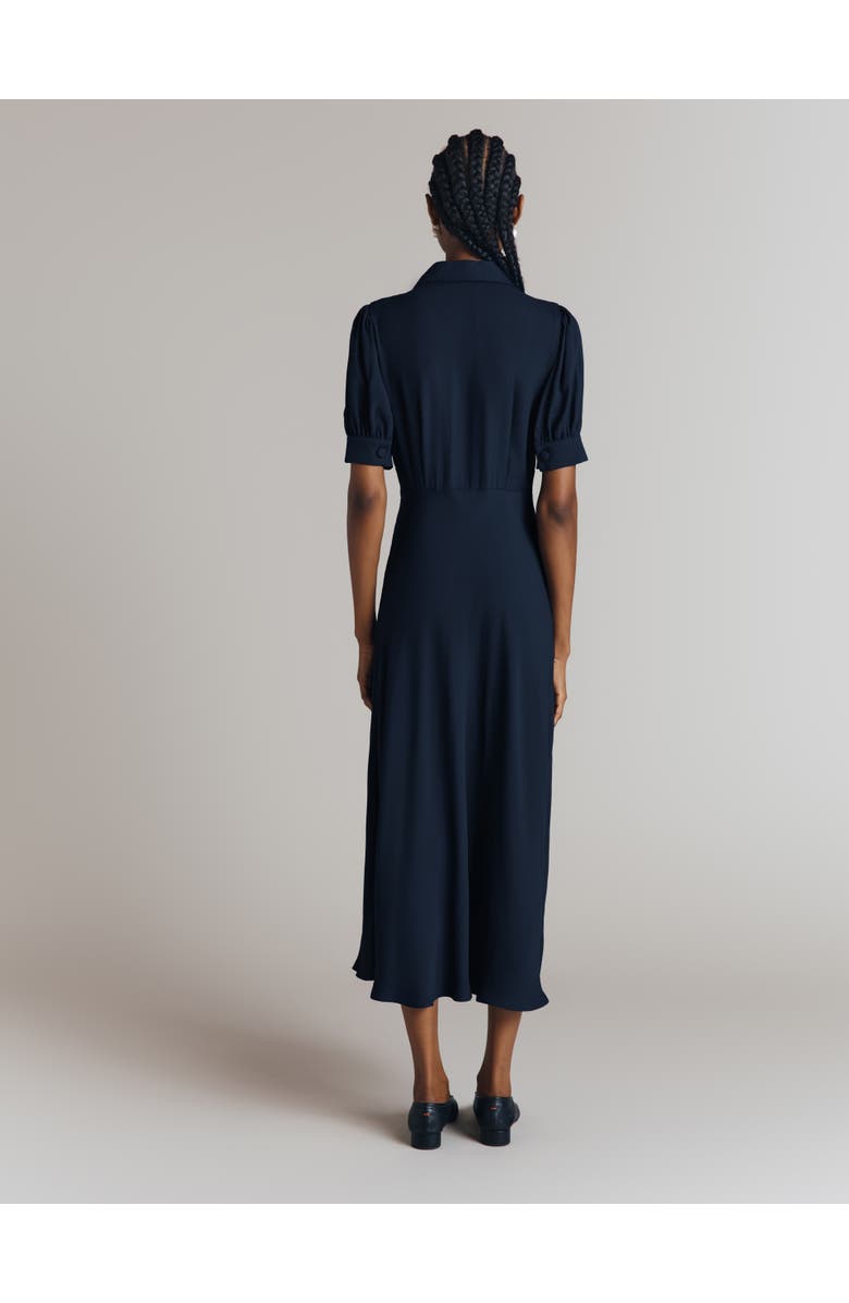 Ghost London Wilma Crepe Midi Tea Dress, Alternate, color, Navy