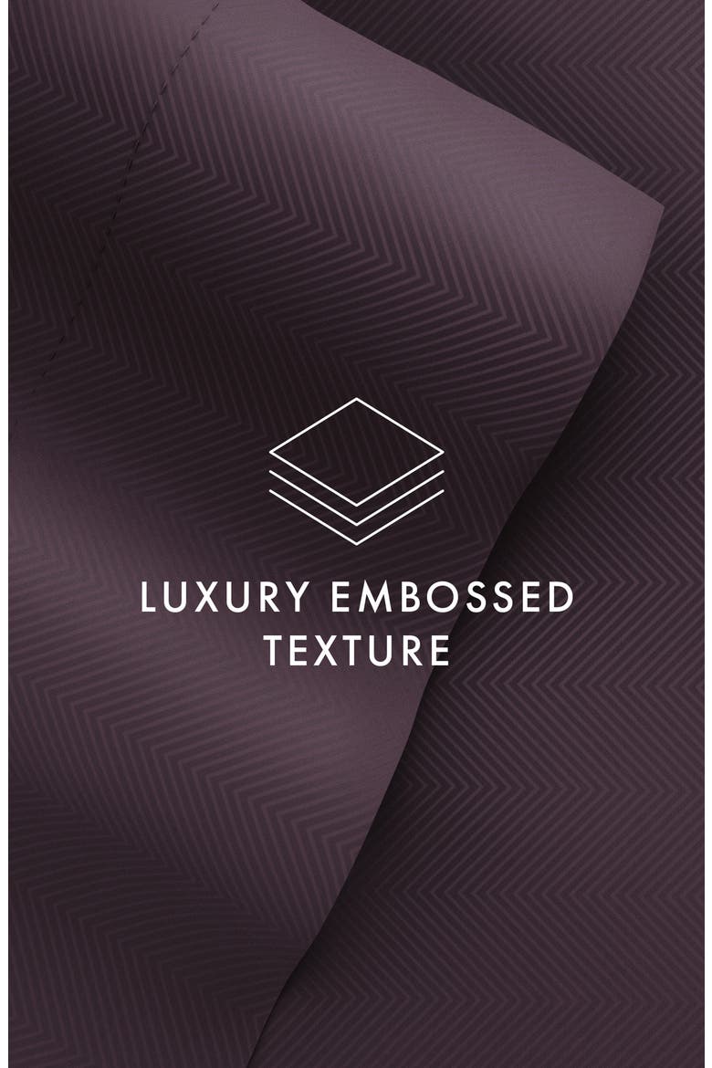 HOME SPUN Premium Chevron Embossed 4-Piece Bed Sheet Set, Alternate, color, PURPLE
