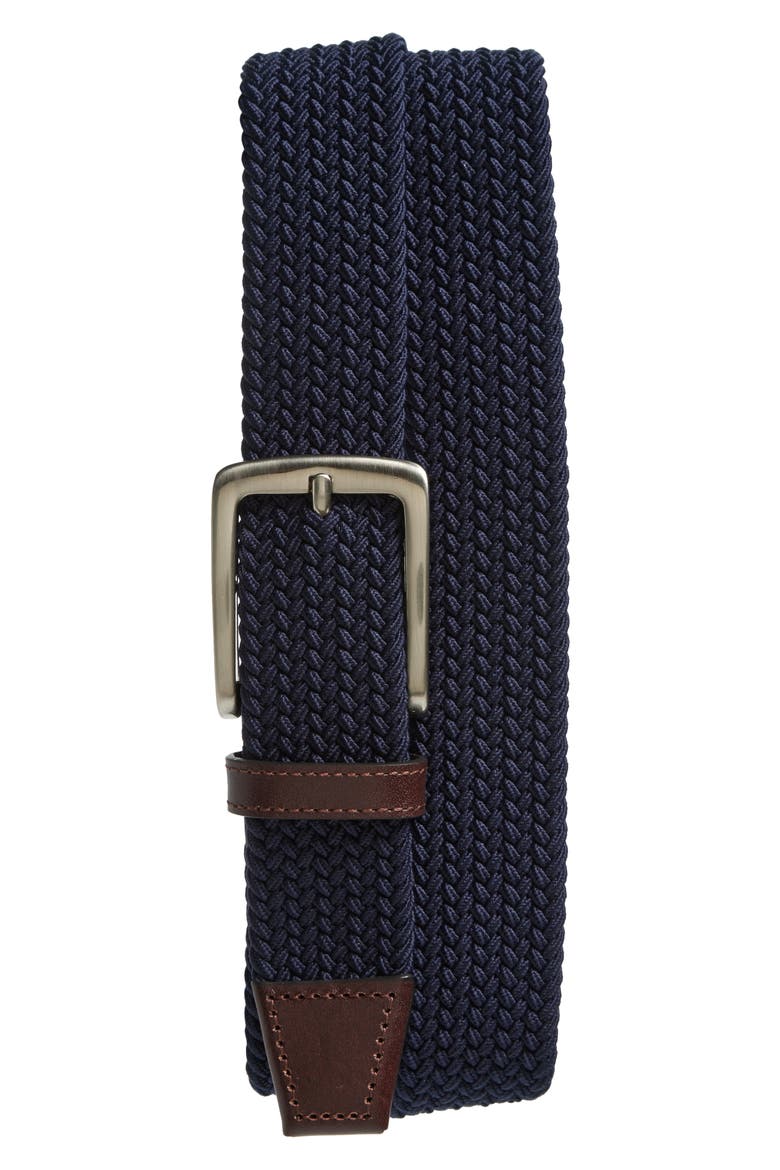 Stretch Woven Belt, Main, color, NAVY KNIT