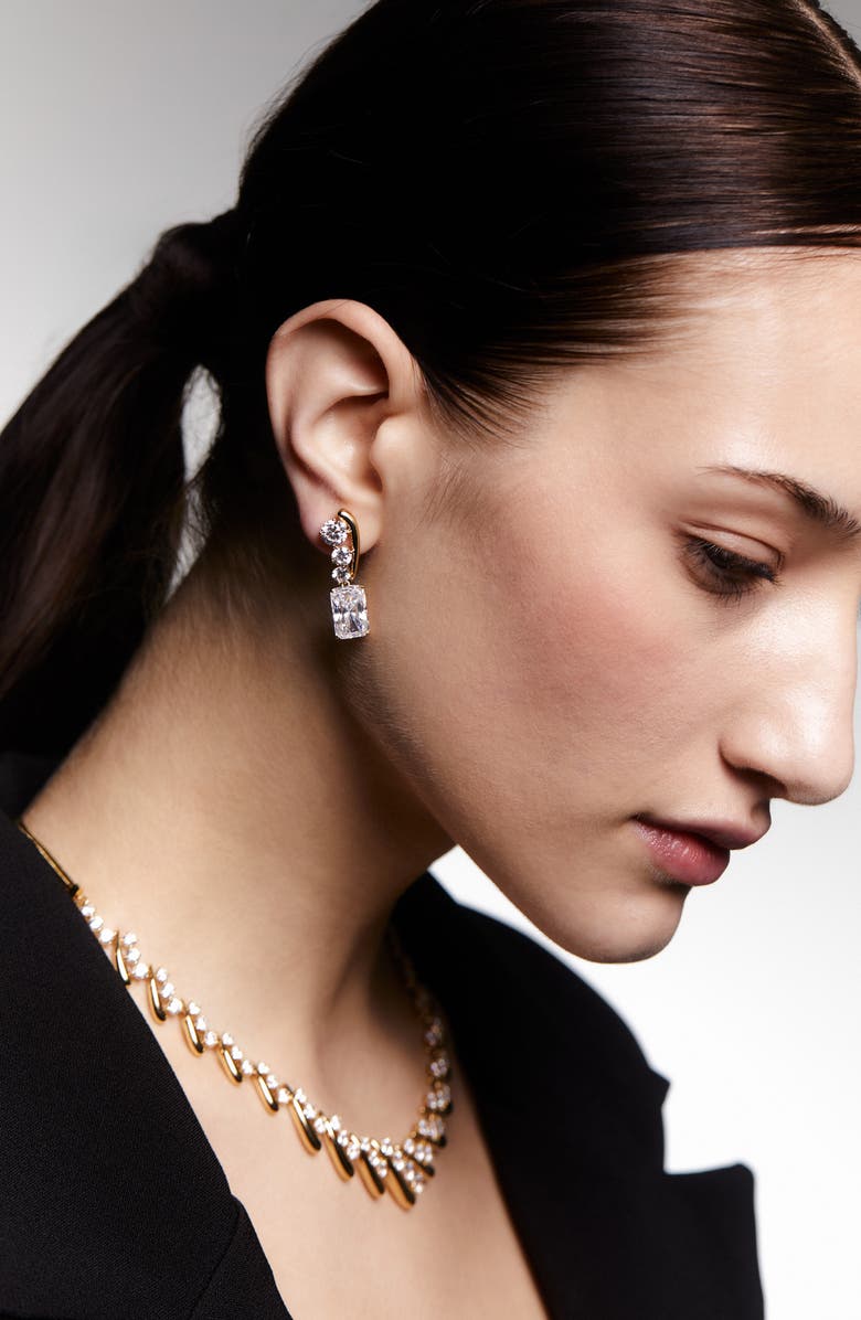 Nadri Phenom Drop Earrings, Alternate, color, Gold