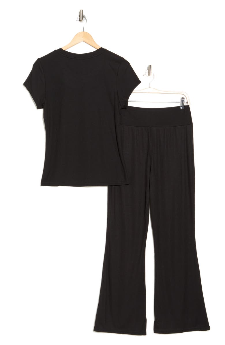 Nicole Miller Ribbed T-Shirt & Pants Pajamas, Alternate, color, 