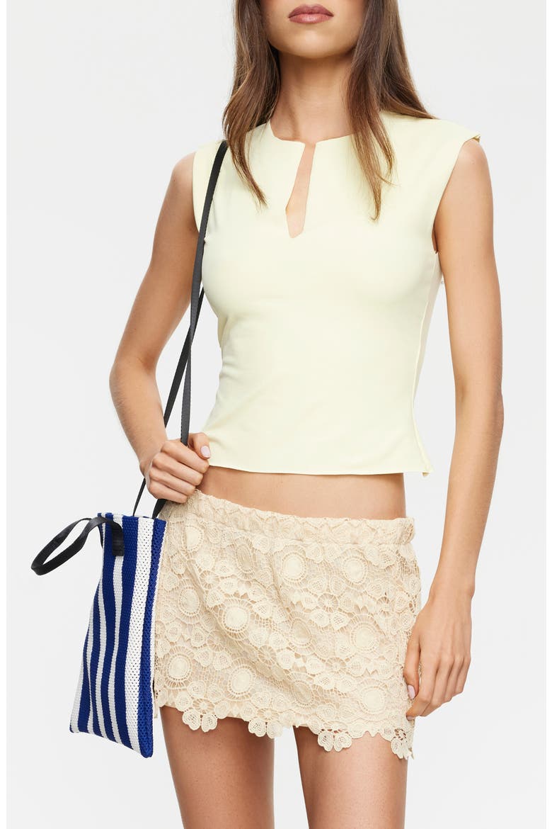 Tribeca Cap Sleeve Crop Top, Main, color, SOFT LEMON