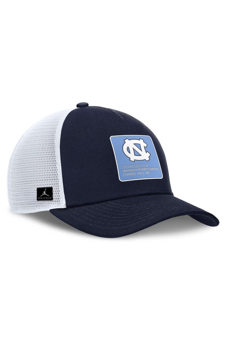 Jordan Brand Men's Jordan Brand  Navy/White North Carolina Tar Heels 2025 On-Field Rise Engineered Trucker Adjustable Hat, Alternate, color, Navy