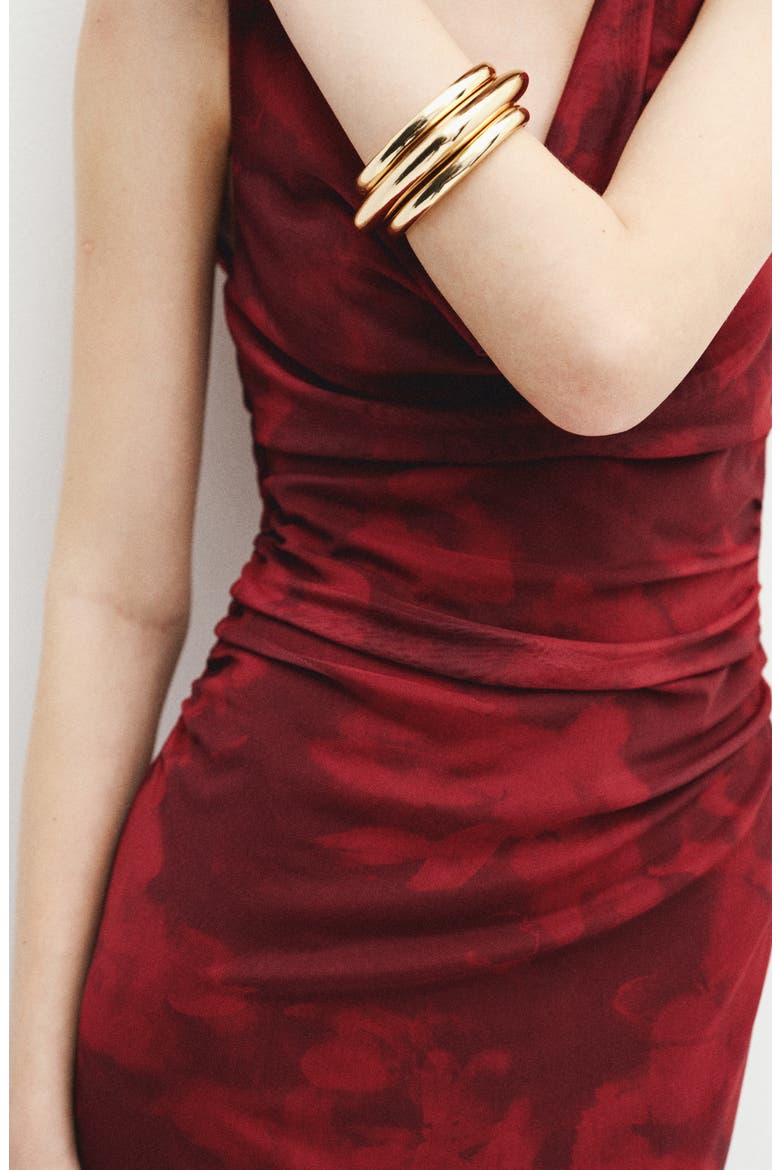 Ruched Sleeveless Dress, Alternate, color, BURGUNDY