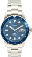Fossil Blue Dive Bracelet Watch, 42mm