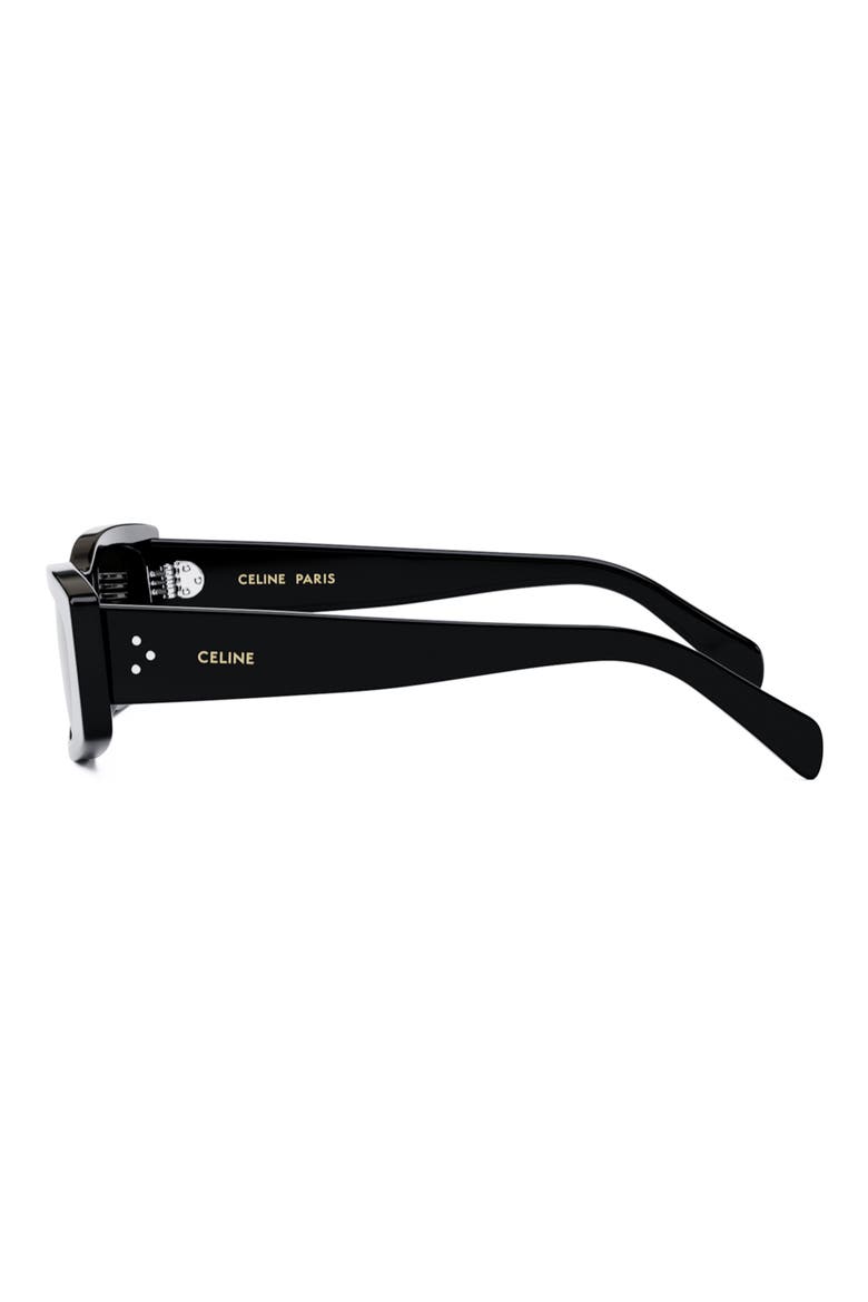 Bold 3 Dots 55mm Rectangular Sunglasses, Alternate, color, SHINY BLACK / SMOKE