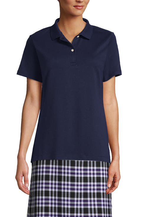 School Uniform  Short Sleeve Feminine Fit Interlock Polo Shirt