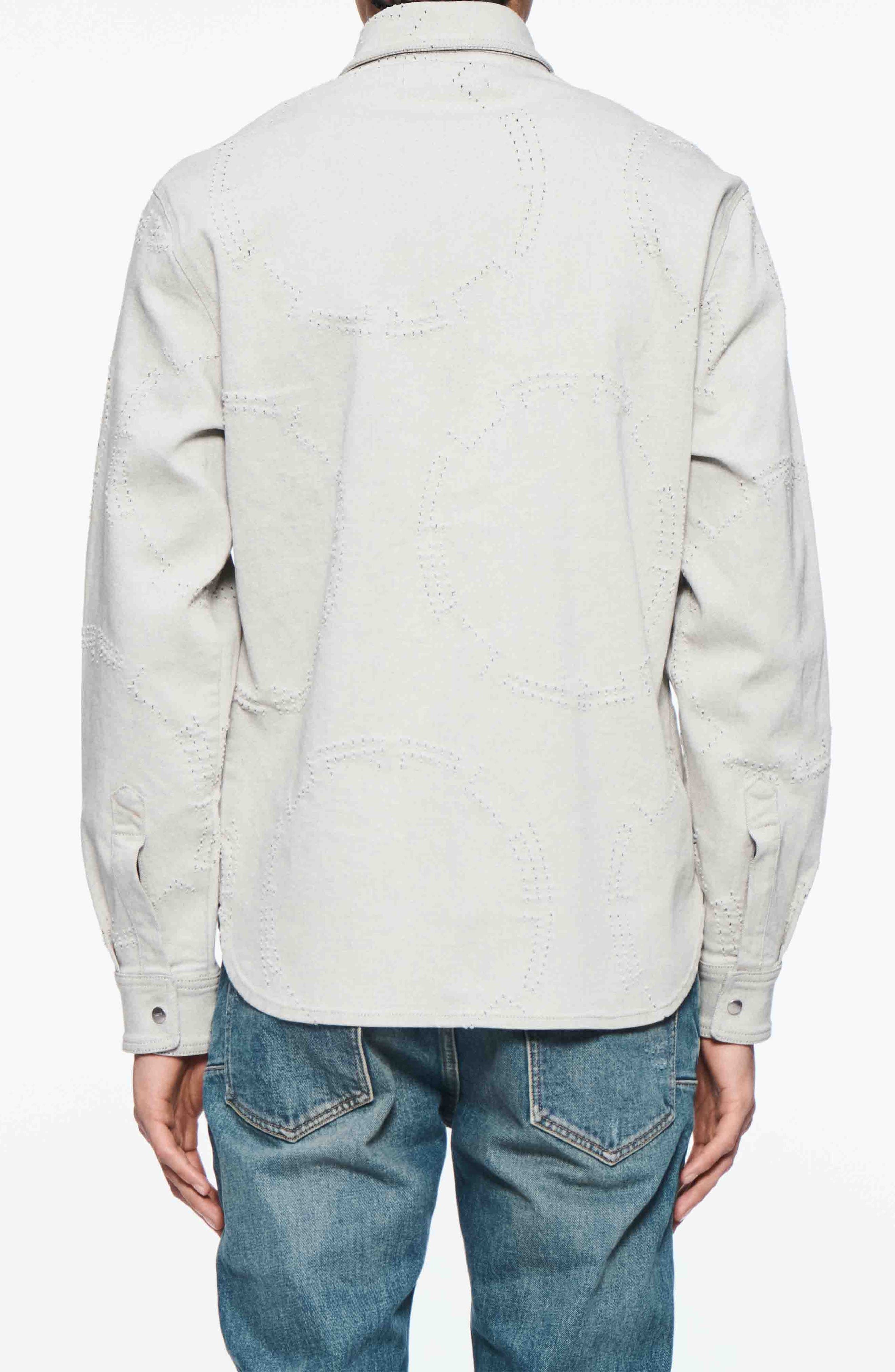 Openwork Snap-Up Denim Western Shirt - image 2
