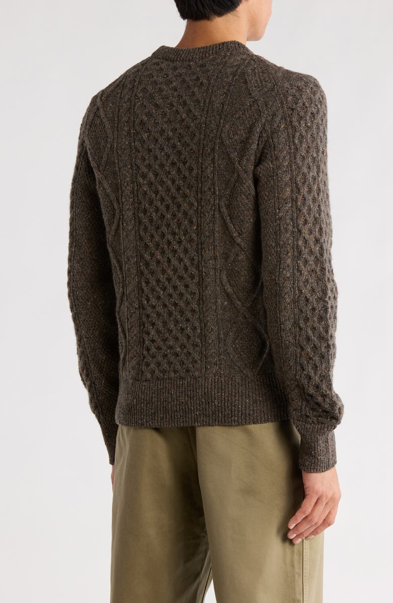 BUCK MASON Donegal Cable Knit Wool Sweater, Alternate, color,
