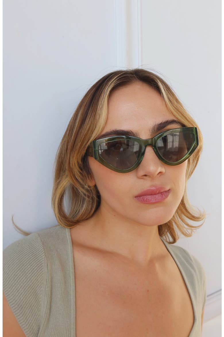 Nolita Cateye Polarized Sunglasses, Alternate, color, Green
