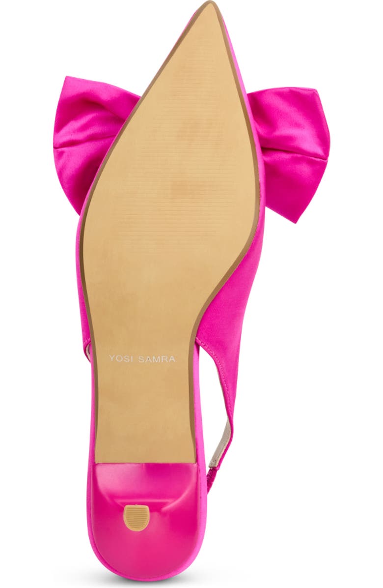 Yosi Samra Elise Slingback Pointed Toe Kitten Heel Pump, Alternate, color, Fuchsia