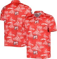 Reyn Spooner Men's Reyn Spooner Red Cincinnati Reds Cooperstown Collection Puamana Print Polo