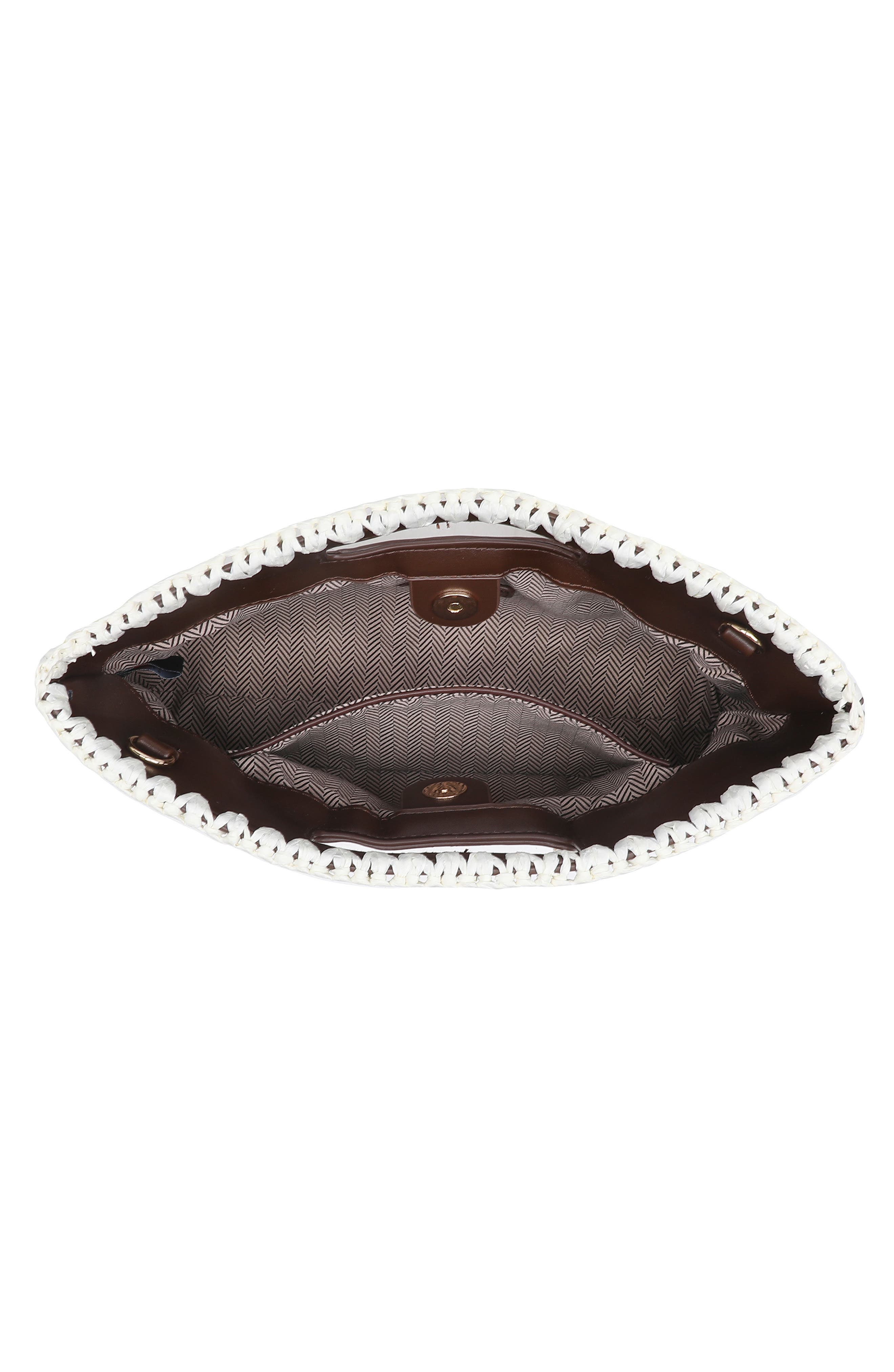 MODA LUXE Straw Crossbody Clutch, Alternate, color, Ivory Coffee
