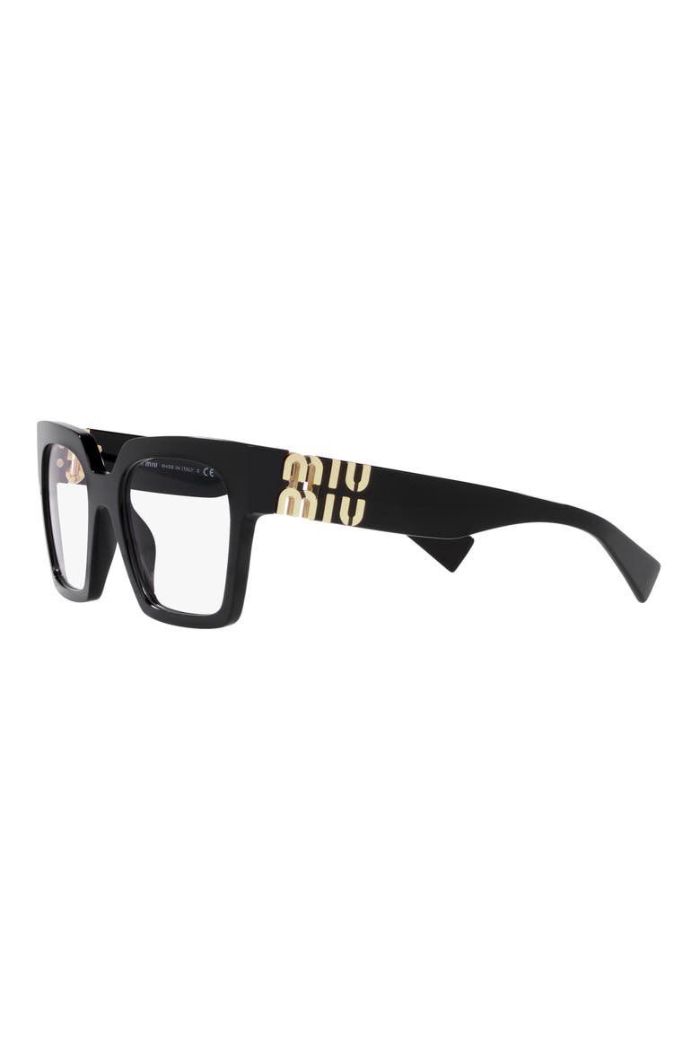 52mm Square Optical Glasses, Alternate, color, BLACK