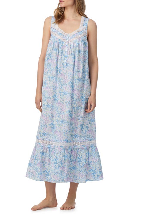 Floral Print Cotton Lawn Ballet Nightgown
