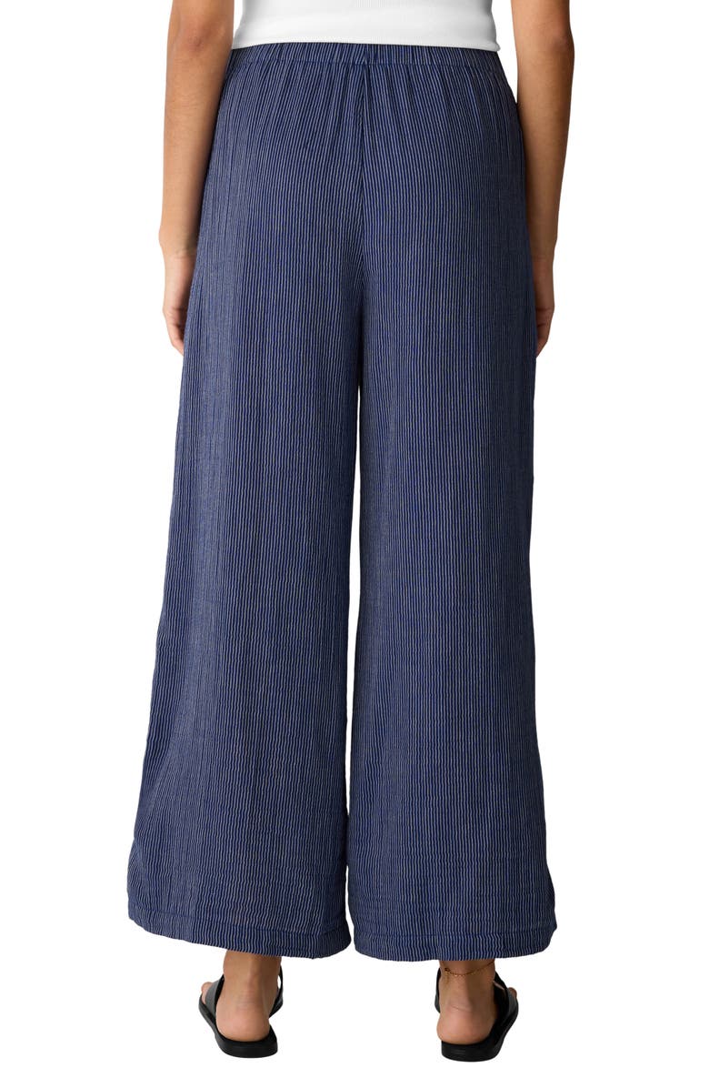 Eileen Fisher Stripe Wide Leg Ankle Pants, Alternate, color, Deep Dive