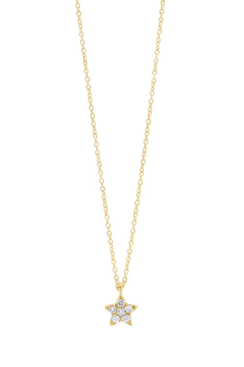 Simple Obsession 18K Yellow Gold Pavé Diamond Star Pendant Necklace, Main, color, 18KY