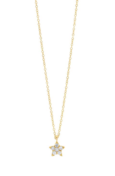 Simple Obsession 18K Yellow Gold Pavé Diamond Star Pendant Necklace