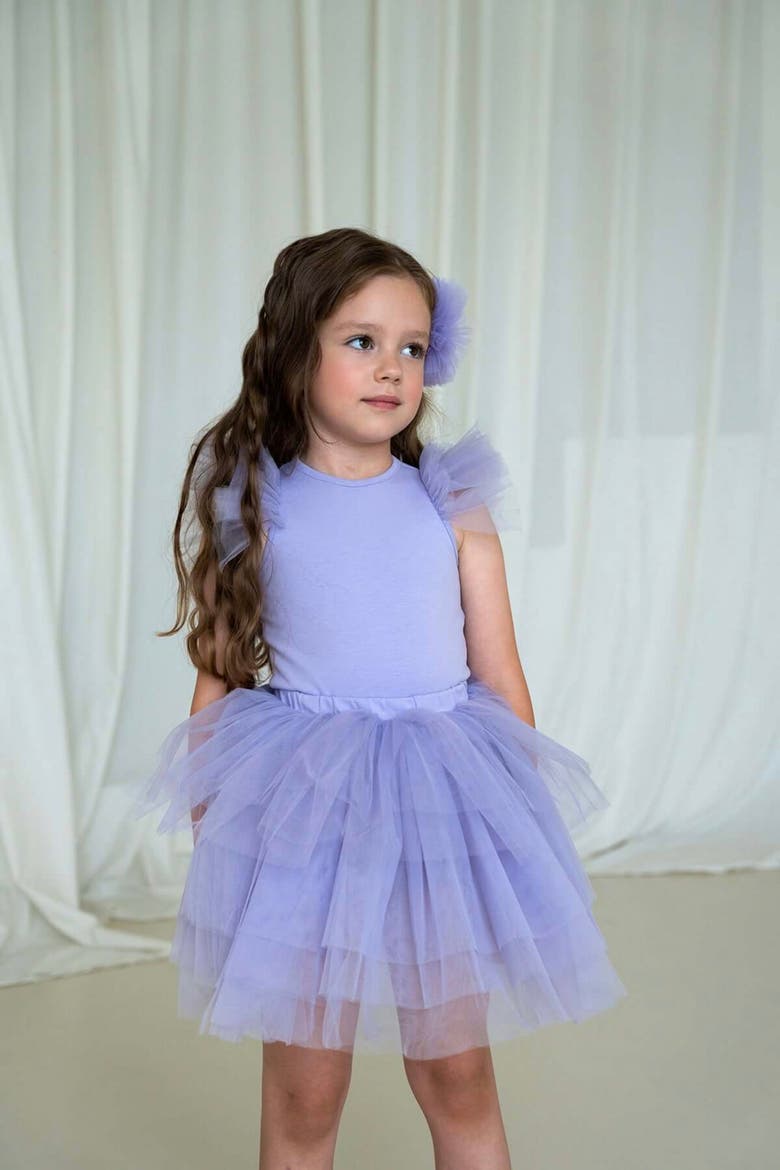 Cotton Tulle Dress, Alternate, color, Purple Bloom