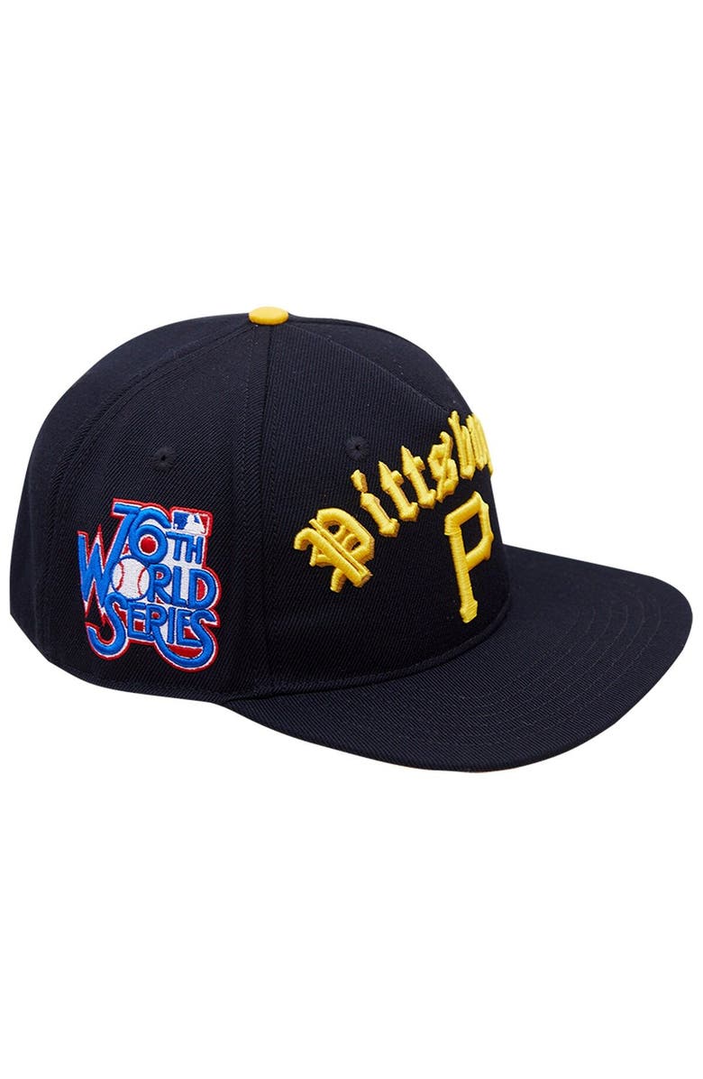 PRO STANDARD Men's Pro Standard Black Pittsburgh Pirates 1979 World Series Old English Snapback Hat, Alternate, color, 