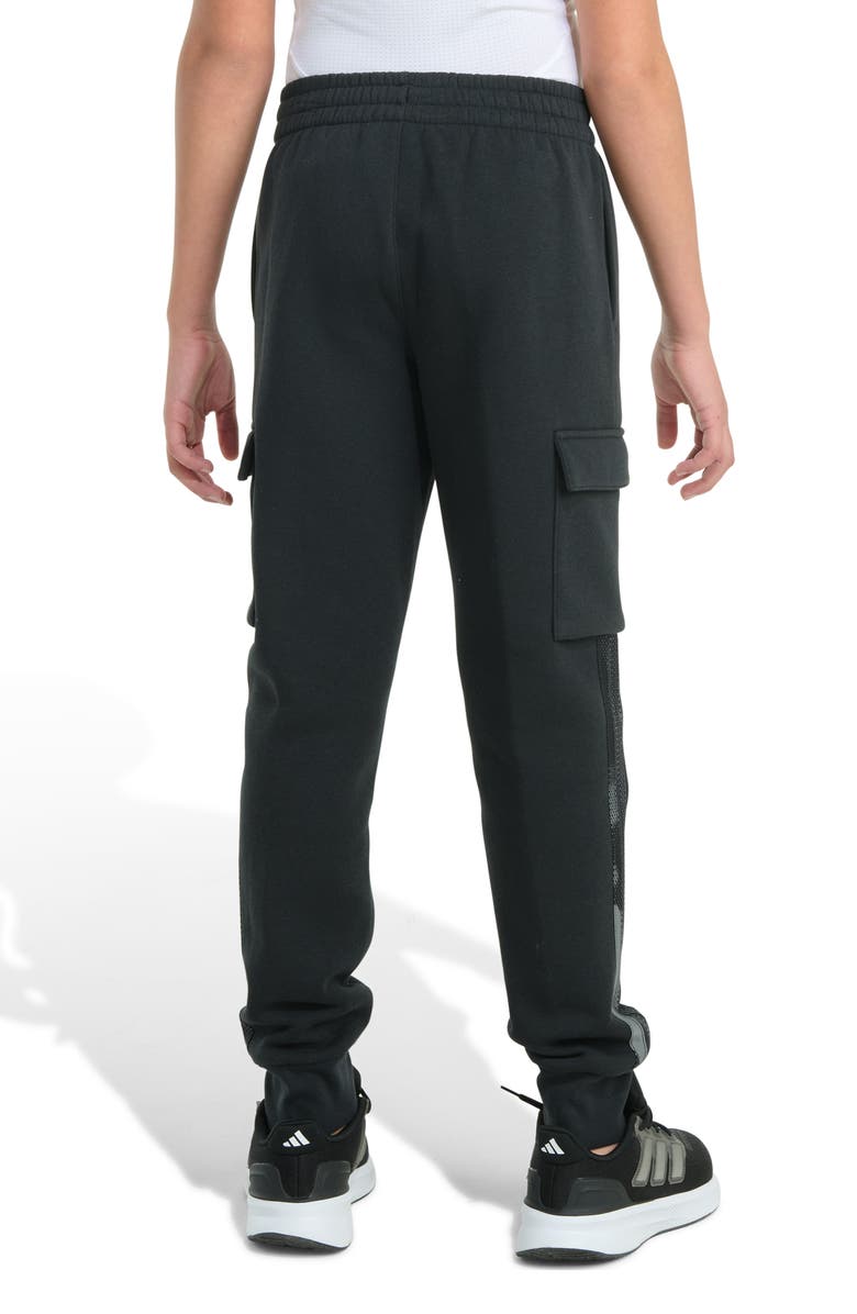 adidas Kids' 3-Stripes Camo Halftone Fleece Cargo Pants, Alternate, color, 