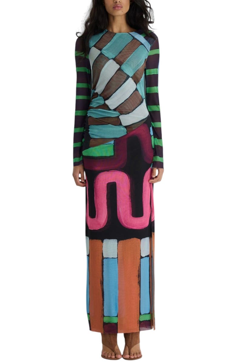 Romy Portia Dress, Main, color, Warped Linear