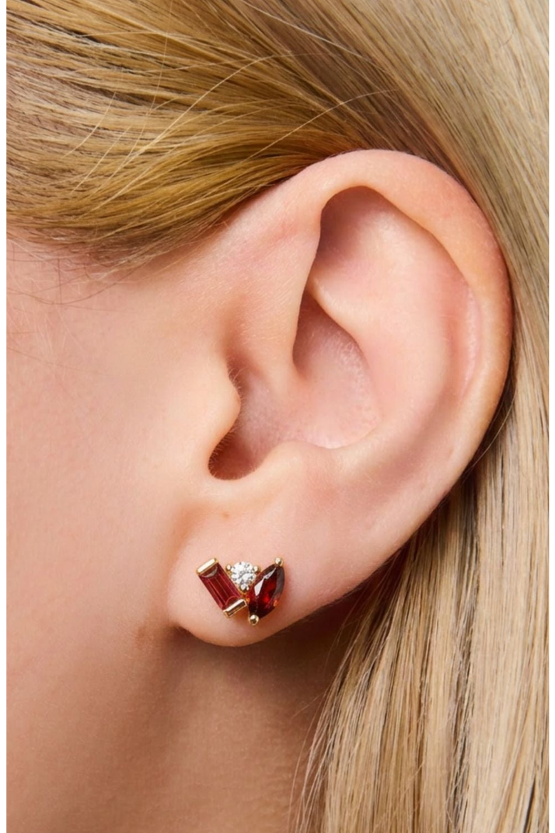 Seraphina Garnet Stud Earrings, Alternate, color, Garnet