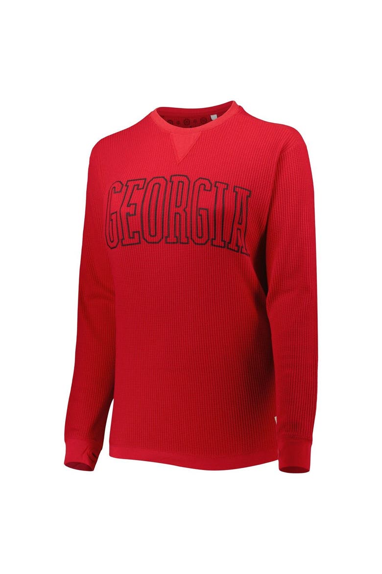 Women's Pressbox Red Georgia Bulldogs Surf Plus Size Southlawn Waffle-Knit Thermal Tri-Blend Long Sleeve T-Shirt, Alternate, color, Red