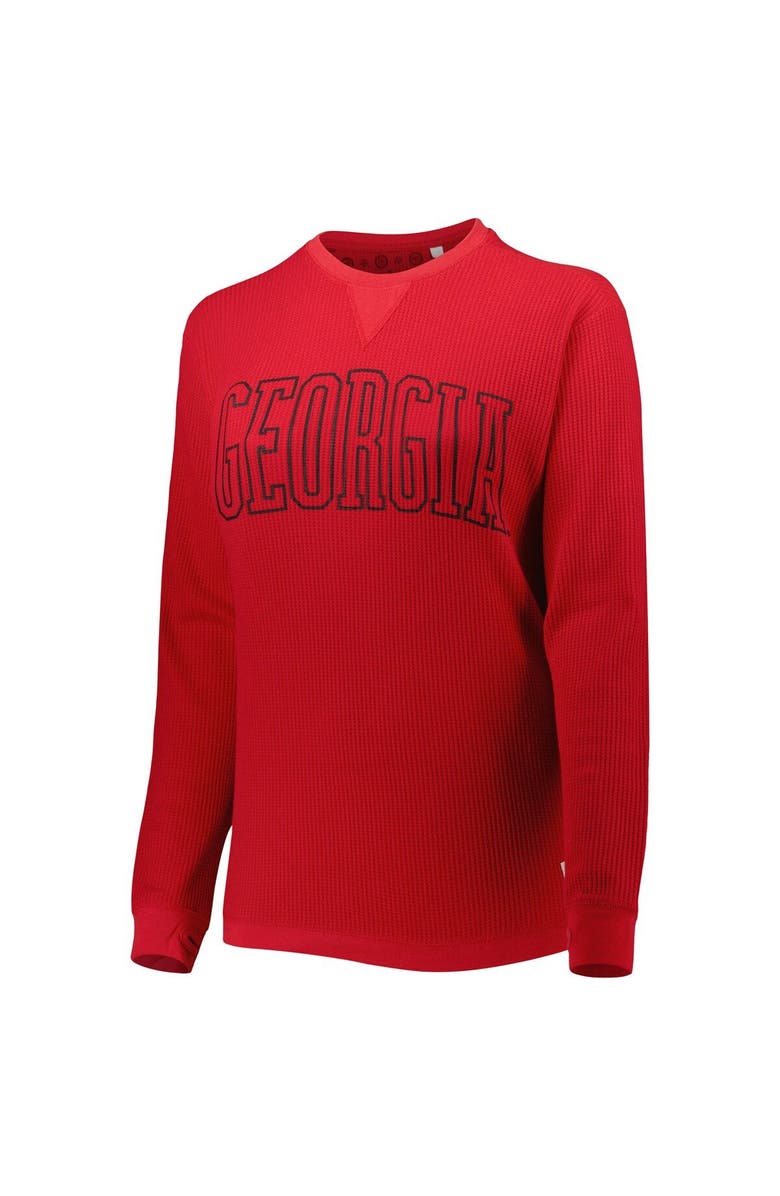PRESSBOX Women's Pressbox Red Georgia Bulldogs Surf Plus Size Southlawn Waffle-Knit Thermal Tri-Blend Long Sleeve T-Shirt, Alternate, color, Red