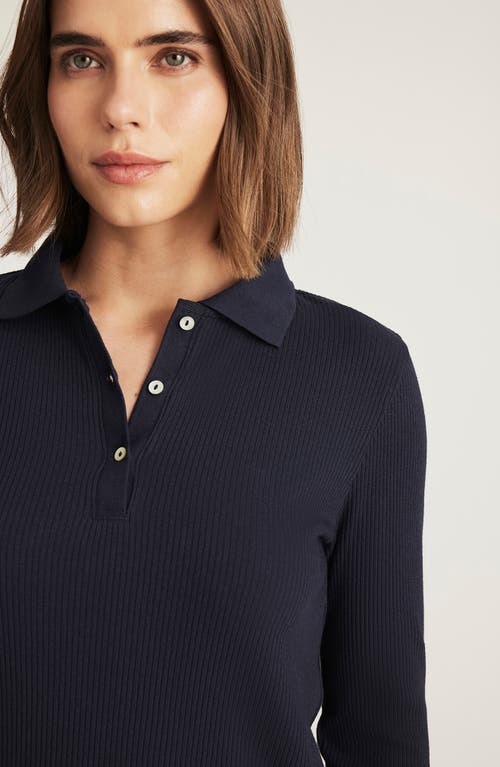 Mavi Jeans Long Sleeve Rib Polo Sweater In Animal Print