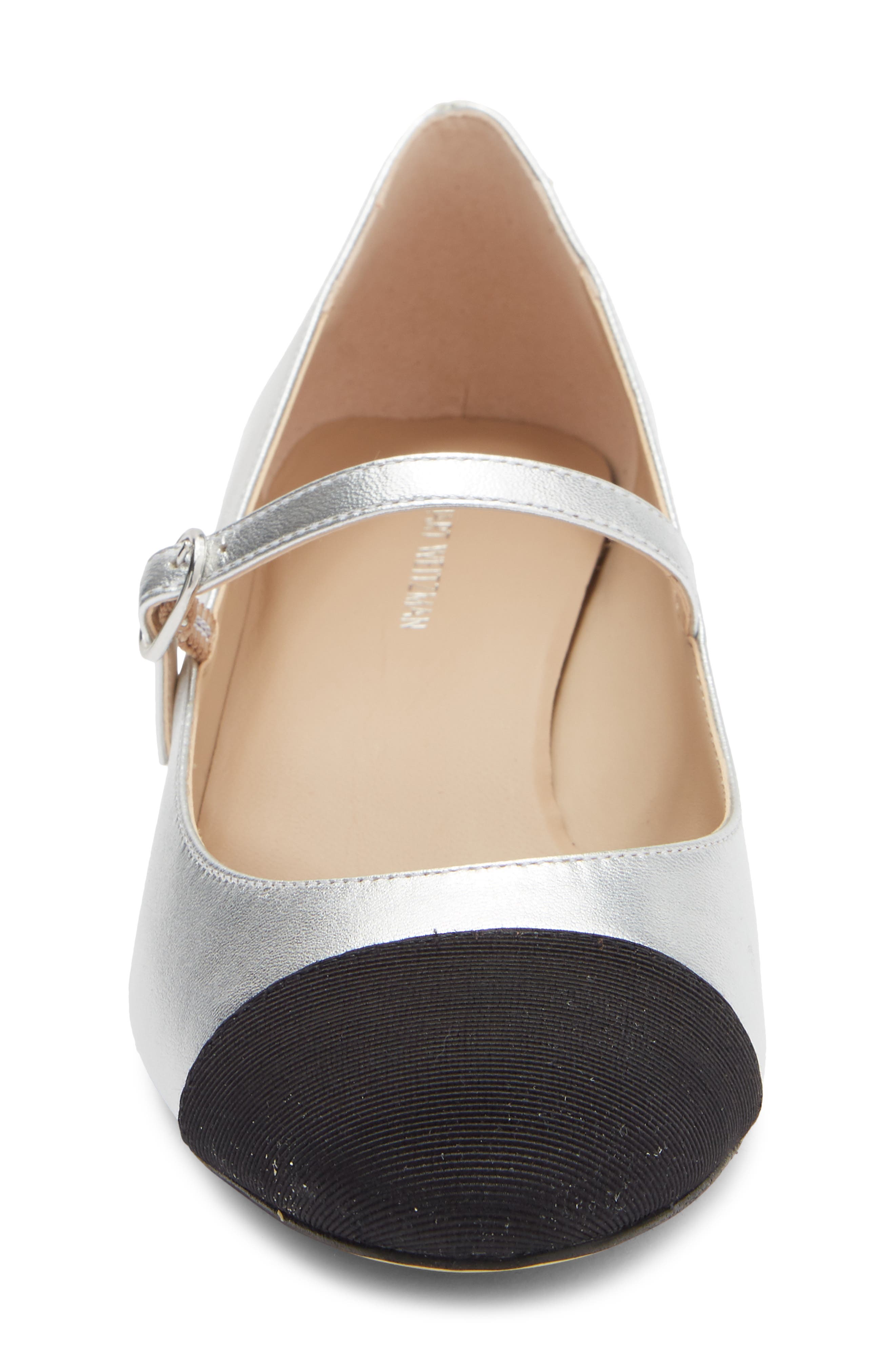 Stuart Weitzman Gabby Mary Jane Pump, Alternate, color, Silver/ Black