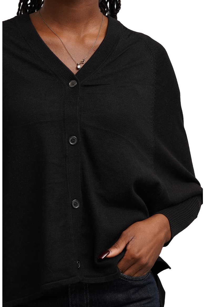 V-Neck High-Low Cardigan, Alternate, color, BLACK