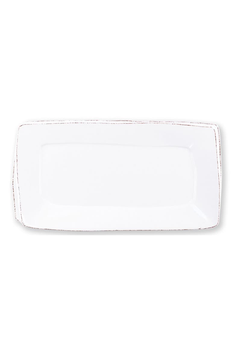 Lastra Rectangular Stoneware Platter, Main, color, WHITE
