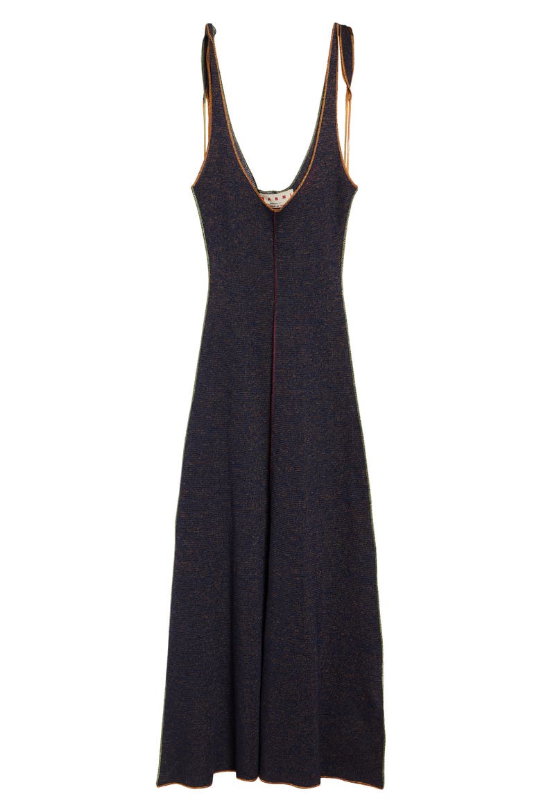 Sleeveless Tie Strap Knit Maxi Dress, Main, color, MLB74ORION BLUE