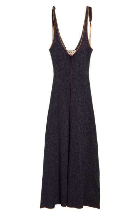 Sleeveless Tie Strap Knit Maxi Dress